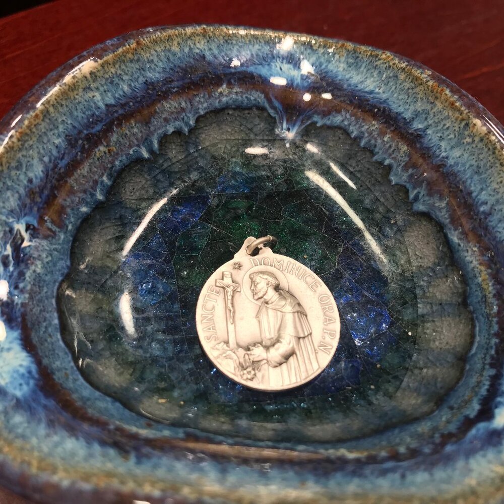 FEAST OF ST. DOMINIC GIFT -  Antique Medal of St. Dominic O.P. and St. Sabina